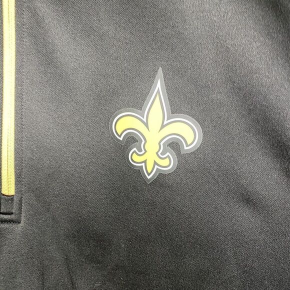 New Orleans Saints Pullover 1/4 Zip Unisex MEDIUM Black Gold Long Sleeve NFL - Picture 7 of 8